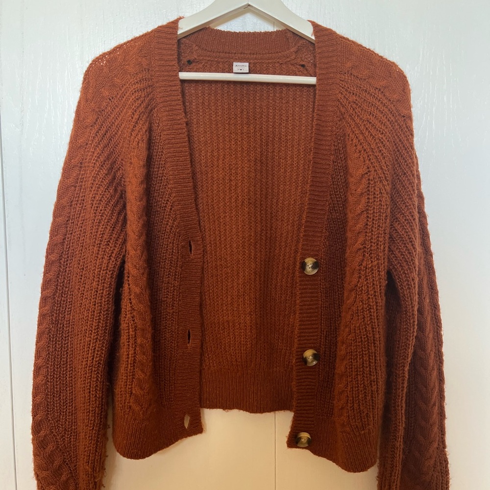 Terracotta Knit Cardigan - Picture 2 of 4
